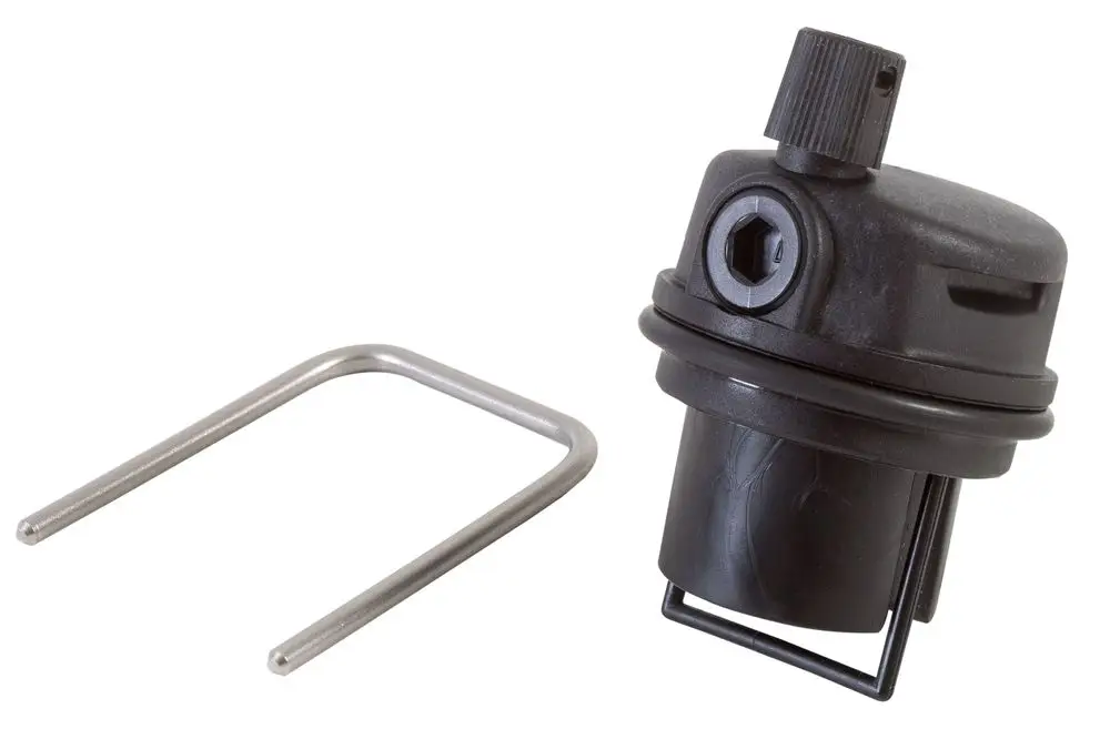Remeha Entlüfter für Pumpe in schwarzer Ausführung mit Metallhalterung, bestehend aus einem Gehäuse und einer Schraube zur Befestigung.